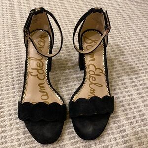 Sam Edelman black suede block heel sandals 6.5